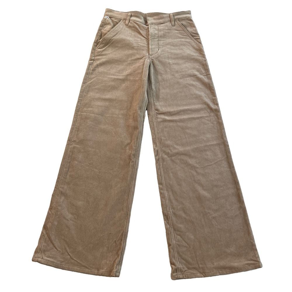 Citizens of Humanity Lina Corduroy Trouser Pants Wide Leg Pale Taupe 27 NWOT